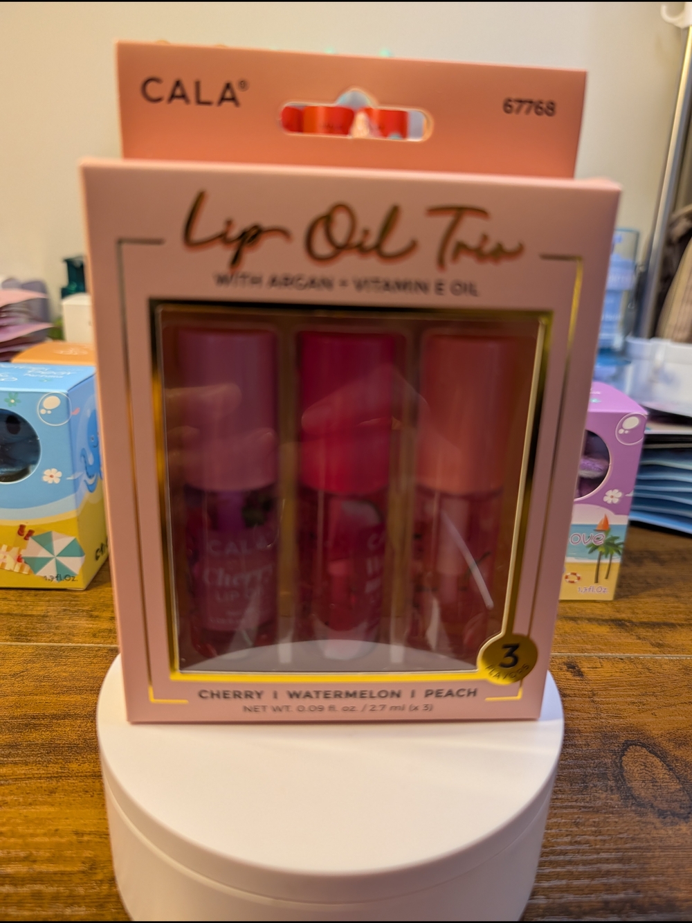 CALA Lip Oil Trio — Cherry, Watermelon & Peach (Pink/Red/Peach) - Picture 3 of 3